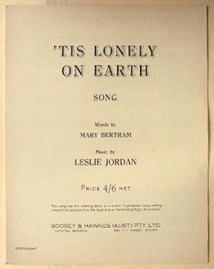 Seller image for Tis lonely on earth. for sale by Lost and Found Books