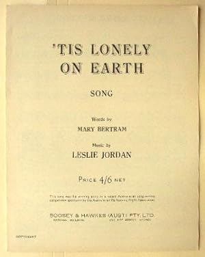 Imagen del vendedor de Tis lonely on earth. a la venta por Lost and Found Books