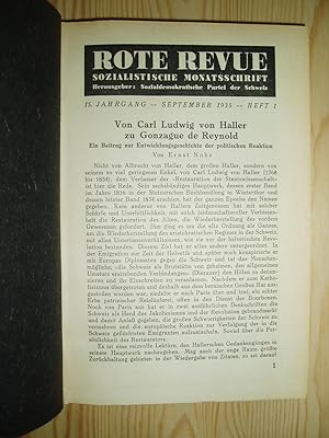 Immagine del venditore per Rote Revue : Sozialistische Monatsschrift : 15. Jahrgang : Sept. 1935 - Aug. 1936, Heft 1 - 12 venduto da Expatriate Bookshop of Denmark