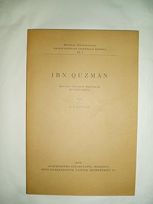 Ibn Quzman. Poete hispano-arabe bilingue. Edition critique partielle et provisoire