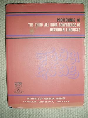 Seller image for Proceedings of the Third All India Conference of Dravidian Linguists for sale by Expatriate Bookshop of Denmark