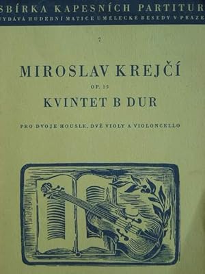 Bild des Verkufers fr Kvintet B Dur na pamatku me matky. Op. 15. (1925 - 1926). Pro dvoje housle, dve violy a violoncello. Streichquintett fr 2 Violinen, 2 Violen und Violoncello. Taschenpartitur. zum Verkauf von Antiquariat Tarter, Einzelunternehmen,