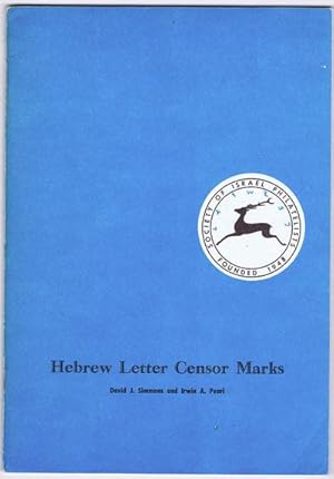 Immagine del venditore per Hebrew Letter Censor Marks. venduto da Pennymead Books PBFA