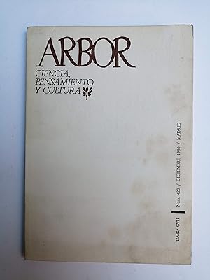 Imagen del vendedor de Arbor : ciencia, pensamiento y cultura. Tomo CVII, n 420, diciembre 1980 a la venta por Perolibros S.L.