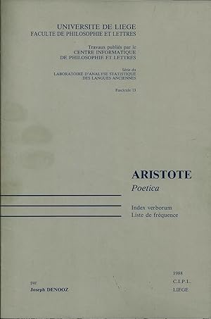 Aristote - Poetica. Index verborum / Liste de fréquence