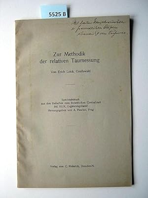 Zur Methodik der relativen Taumessung. Herausgegeben von A. Pascher, Prag.