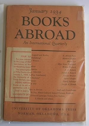 Books Abroad. An International Quarterly. January 1934.