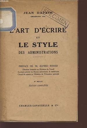 Seller image for L'ART D'ECRITURE ET LE STYLE DES ADMINISTRATIONS. for sale by Le-Livre