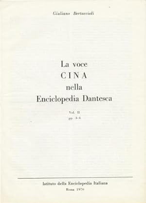 Bild des Verkufers fr La voce Cina nella Enciclopedia Dantesca. Vol. II zum Verkauf von Kaaterskill Books, ABAA/ILAB