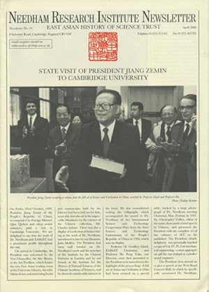 Bild des Verkufers fr Needham Research Institute Newsletter. East Asian history of Science Trust. April 2000. Newsletter No. 19 zum Verkauf von Kaaterskill Books, ABAA/ILAB