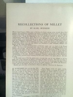 Bild des Verkufers fr Recollections Of Millet zum Verkauf von Legacy Books II