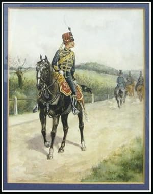 Original Watercolour Painting of a Prince of Wales Own 10th Royal Hussar on Horseback (Untitled)