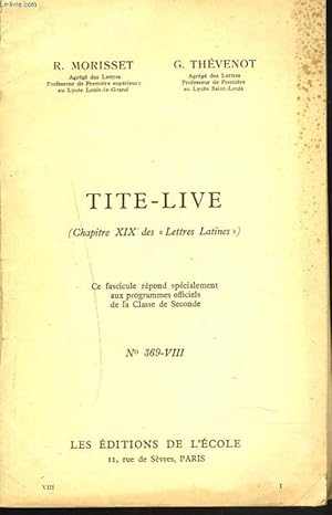 Seller image for TITE-LIVE (CHAPITRE XIX DES "LETTRES-LATINES"). N369-VIII. Classe de seconde. for sale by Le-Livre