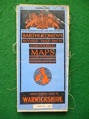 Warwickshire Great Britain, Sheet 19 ( Bartholomew's Revised "Half-Inch" Contoured Maps )