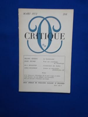 Critique Mars 1972 n° 298