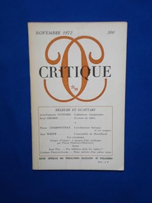 Critique Novembre 1972 n°306