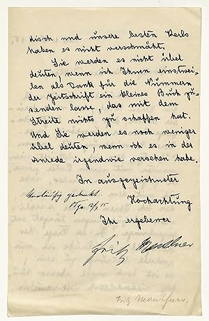Seller image for Brief mit eigenh. U. for sale by Eberhard Kstler Autographen&Bcher oHG