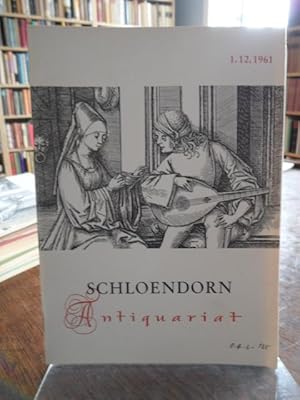 Schloendorn Antiquariat 1.12.1961. München.