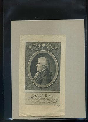 Bildnis des Dr. A. F. A. Diel. Diel, August Friedrich Adrian ( Deutscher Arzt, Chemiker und Pomol...