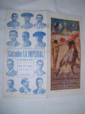 Programa - Program : TOROS VALENCIA 1925. Famosas Corridas de Feria