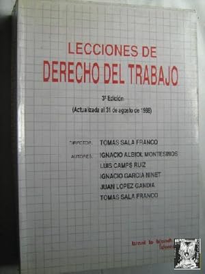 Imagen del vendedor de LECCIONES DE DERECHO DEL TRABAJO a la venta por Librera Maestro Gozalbo