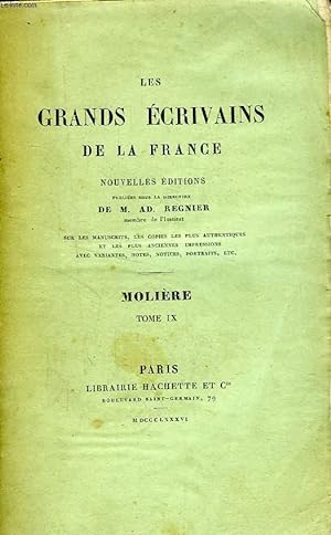 Image du vendeur pour OEUVRES DE MOLIERE, TOME IX mis en vente par Le-Livre