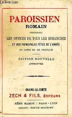 Bild des Verkufers fr PAROISSIEN ROMAIN zum Verkauf von Le-Livre