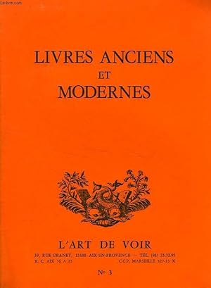 Imagen del vendedor de LIVRES ANCIENS ET MODERNES, N 3 (CATALOGUE) a la venta por Le-Livre