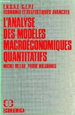 Seller image for L'ANALYSE DES MODELES MACROECONOMIQUES QUANTITATIFS for sale by Le-Livre