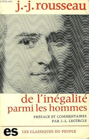 Imagen del vendedor de DISCOURS SUR L'ORIGINE ET LES FONDEMENTS DE L'INEGALITE PARMI LES HOMMES a la venta por Le-Livre
