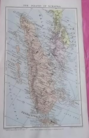 THE ISLAND OF SUMATRA (ORIGINAL COLOUR MAP)