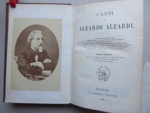 Bild des Verkufers fr Canti di Aleardo Aleardi. Quinta edizione. zum Verkauf von Antiquariat Heinzelmnnchen