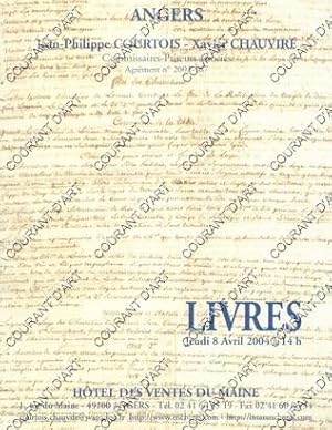 LIVRES & MANUSCRITS. ANJOU. EDITIONS DU XVIE, XVIIE, XVIIIE, XIXE, XXE. COLLECTION DE URIOSA DES ...