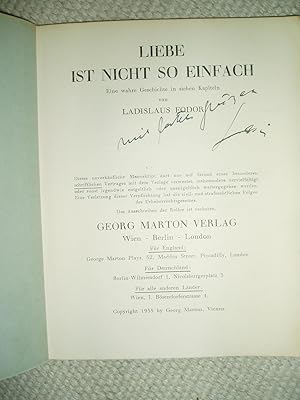 Seller image for Liebe ist nicht so einfach : Eine wahre Geschichte in 7 Kapiteln for sale by Expatriate Bookshop of Denmark