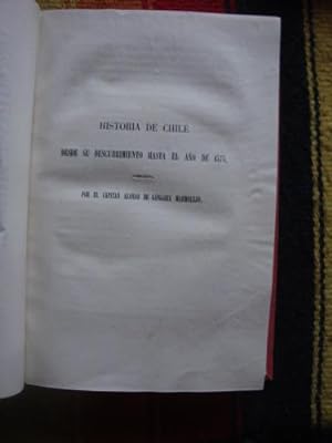 Immagine del venditore per Historia de Chile desde su descubrimiento hasta el ao de 1575. venduto da Libros del cuervo