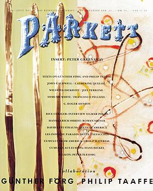 PARKETT NO. 26: GUNTHER FORG, PHILIP TAAFFE - COLLABORATIONS + EDITIONS: PETER GREENAWAY - INSERT