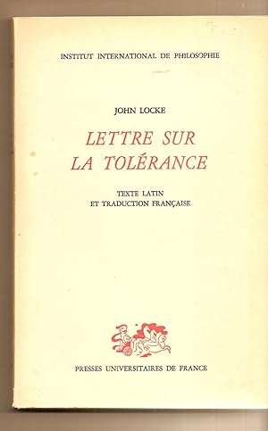 Image du vendeur pour Lettre Sur La Tolrance Texte Latin Et Traduction Francaise mis en vente par BYTOWN BOOKERY