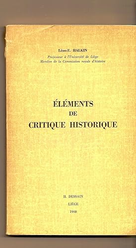 Bild des Verkufers fr Elements De Critique Historique zum Verkauf von BYTOWN BOOKERY