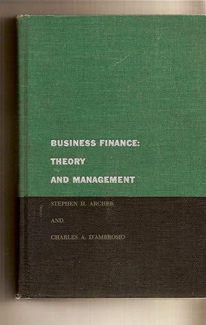 Imagen del vendedor de Business Finance: Theory And Management a la venta por BYTOWN BOOKERY