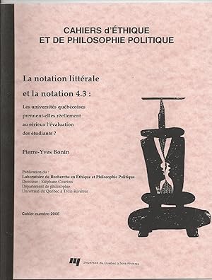 Bild des Verkufers fr Cahiers D'ethique Et De Philosophie Politique Cahier Numero 2006 zum Verkauf von BYTOWN BOOKERY