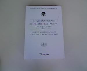 X. Internationale Deutschlehrertagung, Universität Leipzig 2. - 7. August 1993 Deutsch als Fremds...