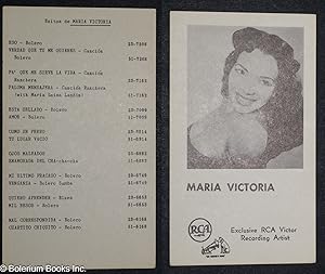 Maria Victoria: Exclusive RCA Victor Recording Artist [photographic publicity card]