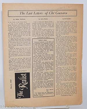 Seller image for The last letters of Ch Guevara. The realist, March, 1969 [Supplement] for sale by Bolerium Books Inc.