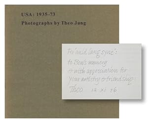 Imagen del vendedor de USA: 1935-73. Photographs by Theo Jung a la venta por Lorne Bair Rare Books, ABAA