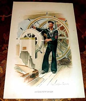 Seller image for Trs belle Lithographie couleur Class Petty Officer par Christian Symons. for sale by JOIE DE LIRE