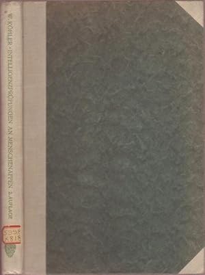Seller image for Intelligenzpr fungen an Menschenaffen, Zweite, Durchgesehene Auflage. for sale by OLD WORKING BOOKS & Bindery (Est. 1994)