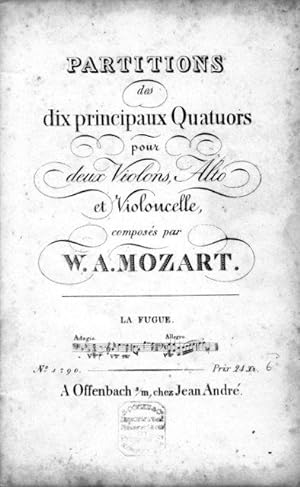 [Konvolut Streichquartet-Partituren] Partitions des dix principaux quatuors pour deux violons, al...