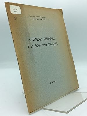 Imagen del vendedor de IL CONSENSO MATRIMONIALE E LA TEORIA DELLA SIMULAZIONE a la venta por Kubik Fine Books Ltd., ABAA