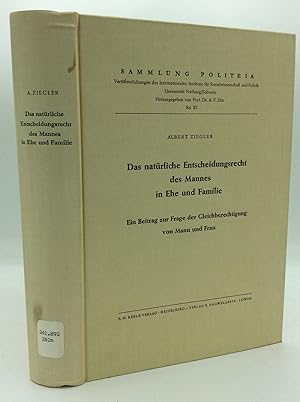 Imagen del vendedor de DAS NATURLICHE ENTSCHEIDUNGSRECHT DES MANNES IN EHE UND FAMILIE a la venta por Kubik Fine Books Ltd., ABAA