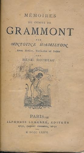 Bild des Verkufers fr Mmoires du comte de Grammont zum Verkauf von LIBRAIRIE GIL-ARTGIL SARL